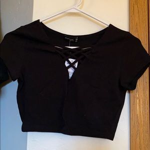 Charlotte Russe Black crop top